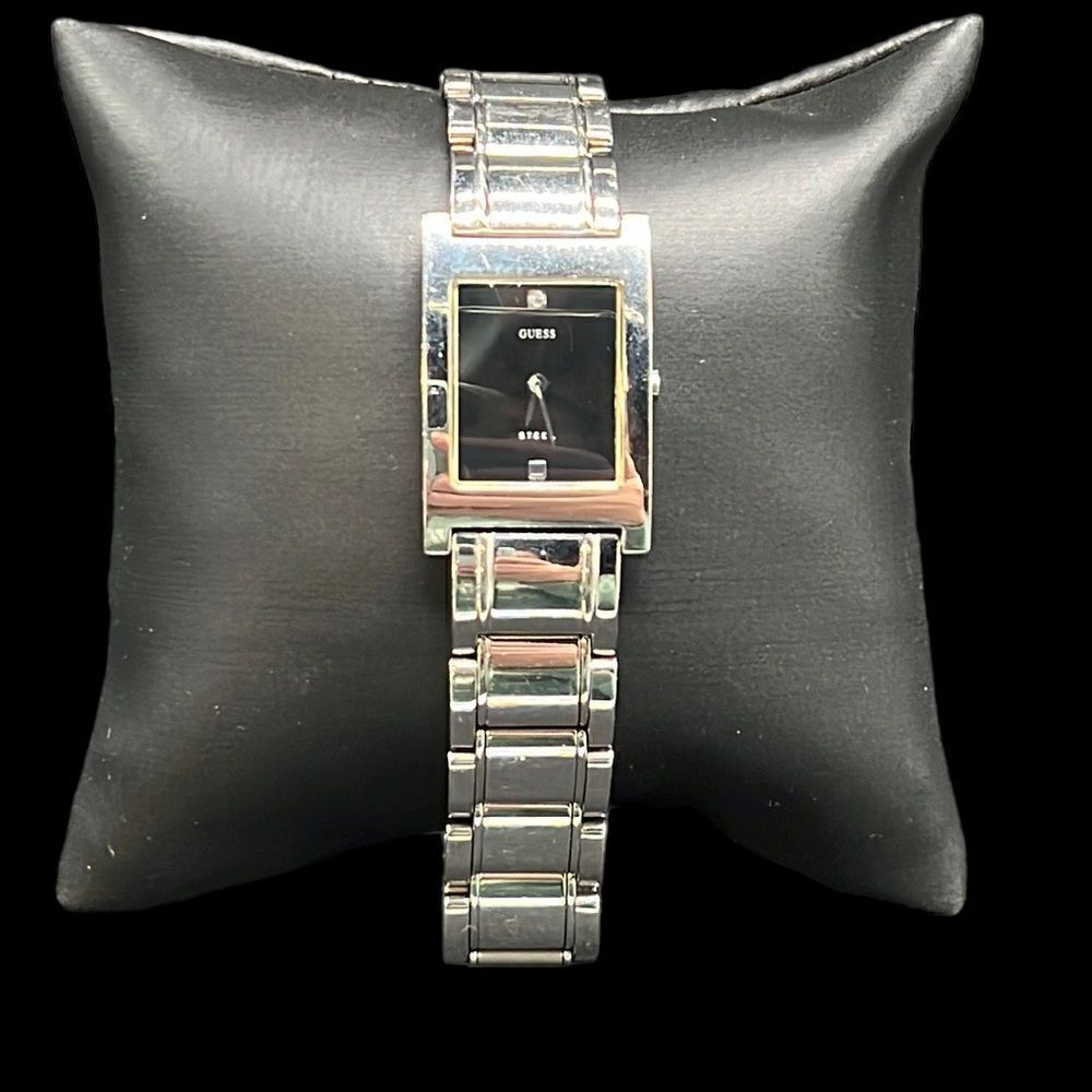 Watch Womens Stainless Steel Rectangle Water Resistant G95783L Untested Guess